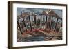 Camp Timberline, Colorado - Large Letter Scenes-Lantern Press-Framed Art Print