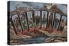 Camp Timberline, Colorado - Large Letter Scenes-Lantern Press-Stretched Canvas