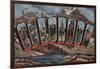 Camp Timberline, Colorado - Large Letter Scenes-Lantern Press-Framed Art Print