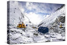 Camp Two on the Upper Khumbu Glacier at 21,500' on the South Side of Mount Everest, Nepal-Kent Harvey-Stretched Canvas
