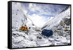 Camp Two on the Upper Khumbu Glacier at 21,500' on the South Side of Mount Everest, Nepal-Kent Harvey-Framed Stretched Canvas