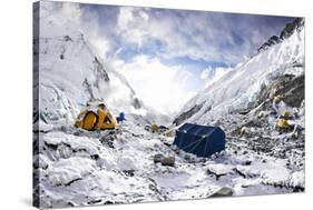 Camp Two on the Upper Khumbu Glacier at 21,500' on the South Side of Mount Everest, Nepal-Kent Harvey-Stretched Canvas