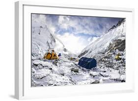 Camp Two on the Upper Khumbu Glacier at 21,500' on the South Side of Mount Everest, Nepal-Kent Harvey-Framed Photographic Print