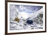 Camp Two on the Upper Khumbu Glacier at 21,500' on the South Side of Mount Everest, Nepal-Kent Harvey-Framed Photographic Print