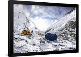 Camp Two on the Upper Khumbu Glacier at 21,500' on the South Side of Mount Everest, Nepal-Kent Harvey-Framed Photographic Print