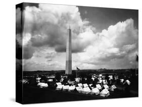 Camp under Washington Monument-null-Stretched Canvas