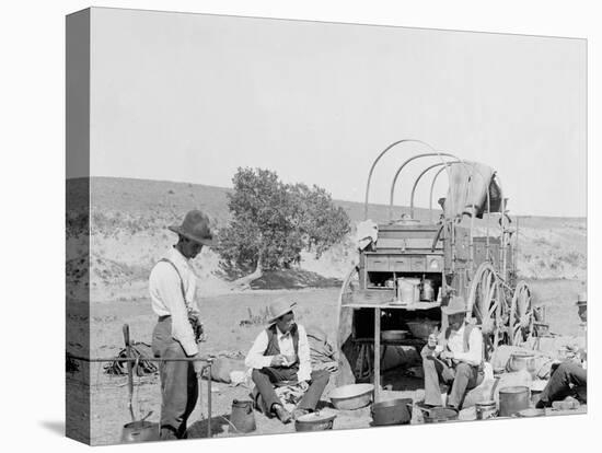 Camp Wagon on a Texas Roundup-null-Stretched Canvas