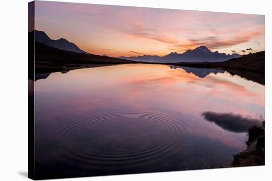 Campagneda Lake, in the Background Disgrazia Peak, Lombardy, Italy-ClickAlps-Stretched Canvas