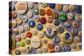 Campaign Buttons, McGovern Legacy Museum, Mitchell, South Dakota, USA-Walter Bibikow-Stretched Canvas