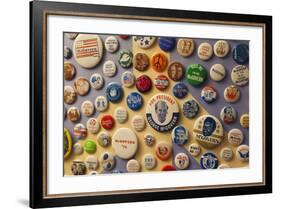 Campaign Buttons, McGovern Legacy Museum, Mitchell, South Dakota, USA-Walter Bibikow-Framed Photographic Print