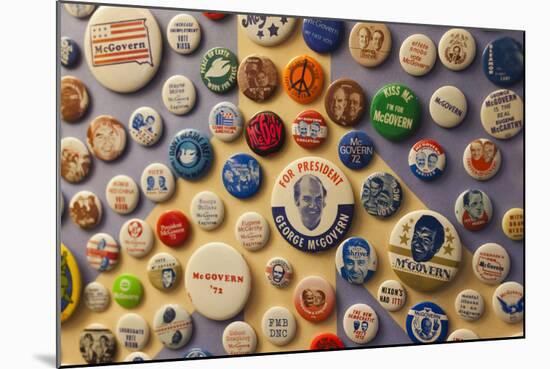 Campaign Buttons, McGovern Legacy Museum, Mitchell, South Dakota, USA-Walter Bibikow-Mounted Photographic Print