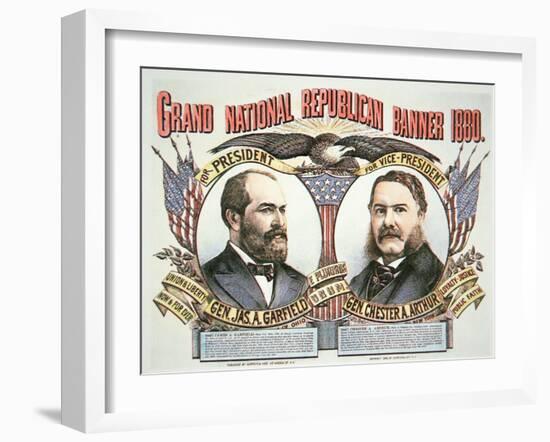 Campaign Poster For Presidential Candidate James A. Garfield-null-Framed Giclee Print