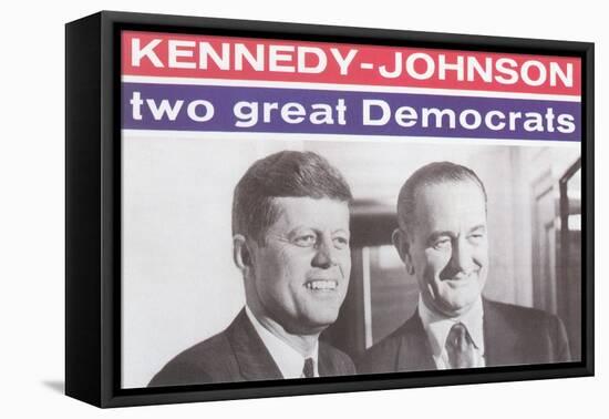 Campaign Poster, Kennedy-Johnson-null-Framed Stretched Canvas