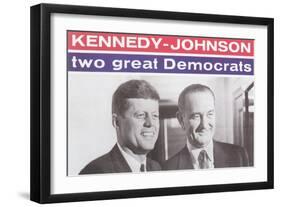 Campaign Poster, Kennedy-Johnson-null-Framed Art Print