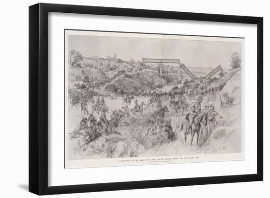 Campaigning in the Free State, Lord Roberts's Column Crossing the Sand River Drift-Melton Prior-Framed Giclee Print