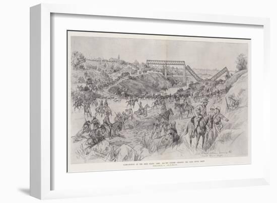 Campaigning in the Free State, Lord Roberts's Column Crossing the Sand River Drift-Melton Prior-Framed Giclee Print