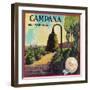 Campana Orange Label - Claremont, CA-Lantern Press-Framed Art Print