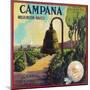 Campana Orange Label - Claremont, CA-Lantern Press-Mounted Art Print