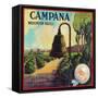 Campana Orange Label - Claremont, CA-Lantern Press-Framed Stretched Canvas