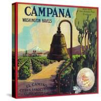 Campana Orange Label - Claremont, CA-Lantern Press-Stretched Canvas