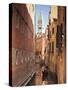 Campanile and Gondola on Canal in Venice, Italy-Jon Arnold-Stretched Canvas