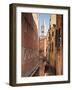 Campanile and Gondola on Canal in Venice, Italy-Jon Arnold-Framed Photographic Print