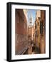 Campanile and Gondola on Canal in Venice, Italy-Jon Arnold-Framed Photographic Print