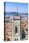 Campanile of Giotto and City View from the Top of the Duomo, Florence (Firenze), Tuscany-Nico Tondini-Stretched Canvas