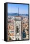 Campanile of Giotto and City View from the Top of the Duomo, Florence (Firenze), Tuscany-Nico Tondini-Framed Stretched Canvas