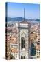 Campanile of Giotto and City View from the Top of the Duomo, Florence (Firenze), Tuscany-Nico Tondini-Stretched Canvas