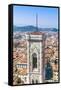 Campanile of Giotto and City View from the Top of the Duomo, Florence (Firenze), Tuscany-Nico Tondini-Framed Stretched Canvas