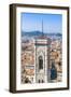 Campanile of Giotto and City View from the Top of the Duomo, Florence (Firenze), Tuscany-Nico Tondini-Framed Photographic Print