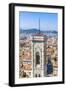 Campanile of Giotto and City View from the Top of the Duomo, Florence (Firenze), Tuscany-Nico Tondini-Framed Photographic Print