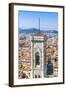 Campanile of Giotto and City View from the Top of the Duomo, Florence (Firenze), Tuscany-Nico Tondini-Framed Photographic Print