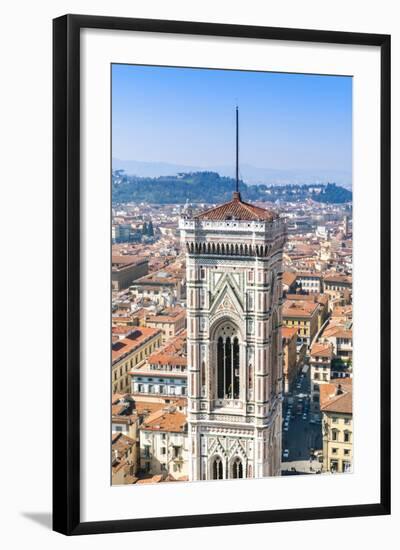 Campanile of Giotto and City View from the Top of the Duomo, Florence (Firenze), Tuscany-Nico Tondini-Framed Photographic Print