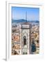 Campanile of Giotto and City View from the Top of the Duomo, Florence (Firenze), Tuscany-Nico Tondini-Framed Photographic Print