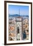 Campanile of Giotto and City View from the Top of the Duomo, Florence (Firenze), Tuscany-Nico Tondini-Framed Photographic Print