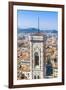 Campanile of Giotto and City View from the Top of the Duomo, Florence (Firenze), Tuscany-Nico Tondini-Framed Photographic Print