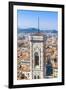 Campanile of Giotto and City View from the Top of the Duomo, Florence (Firenze), Tuscany-Nico Tondini-Framed Photographic Print