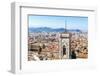 Campanile of Giotto and City View from the Top of the Duomo, Florence (Firenze), Tuscany-Nico Tondini-Framed Photographic Print