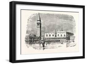 Campanile of St. Mark's and Palace of the Doges Venice-null-Framed Giclee Print