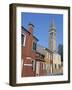 Campanile of the Church of San Martino and Painted Houses, Burano, Venice, Italy-Peter Thompson-Framed Photographic Print