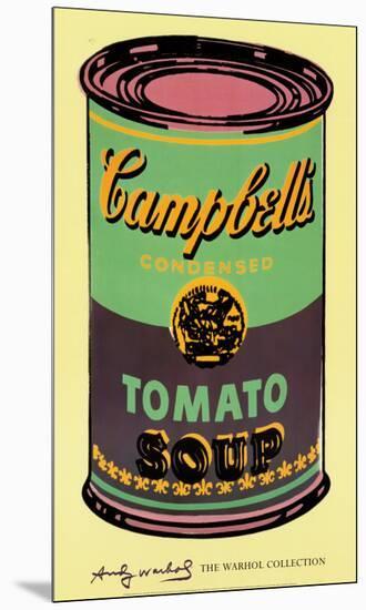 Campbell's Soup Can, 1965 (Green and Purple)-Andy Warhol-Mounted Print