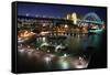 Campbells Cove and Sydney Harbour Bridge-W. Perry Conway-Framed Stretched Canvas