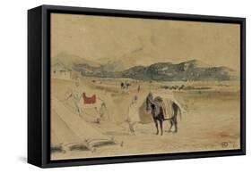 Campement au Maroc entre Tanger et Meknès-Eugene Delacroix-Framed Stretched Canvas