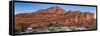 Camper at Red Cliff Campground, Red Cliffs Recreation Area, St. George, Utah, USA-null-Framed Stretched Canvas