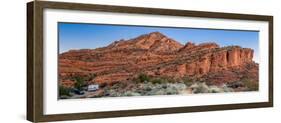 Camper at Red Cliff Campground, Red Cliffs Recreation Area, St. George, Utah, USA-null-Framed Photographic Print