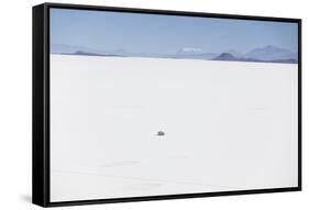 Camper Van on Salar de Uyuni (Salt Flats of Uyuni), Potosi Department, Bolivia, South America-Ian Trower-Framed Stretched Canvas