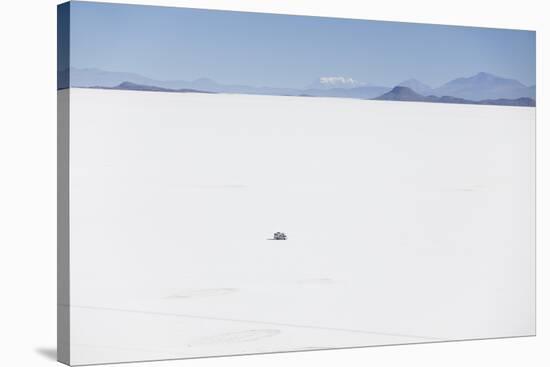 Camper Van on Salar de Uyuni (Salt Flats of Uyuni), Potosi Department, Bolivia, South America-Ian Trower-Stretched Canvas