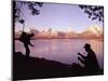 Campers at Jackson Lake in Grand Teton National Park-Ralph Crane-Mounted Photographic Print